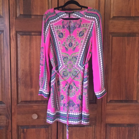 Gorgeous BCBG Maxazria Dress Uk M Pink floral y summer festival vibe DF001 main image 1
